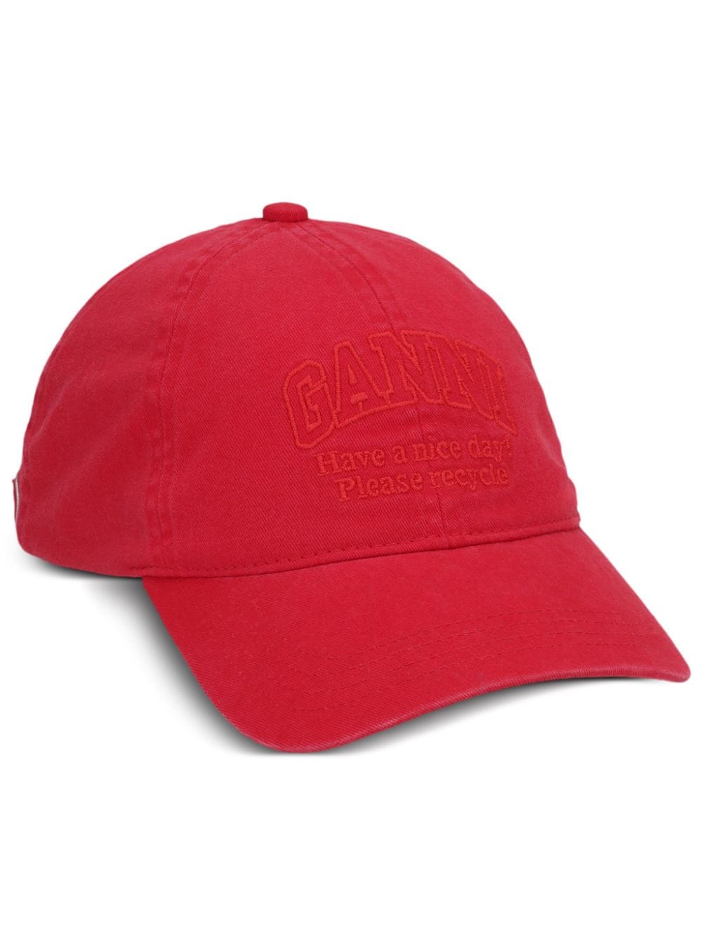 GANNI logo-embroidered cotton cap von GANNI