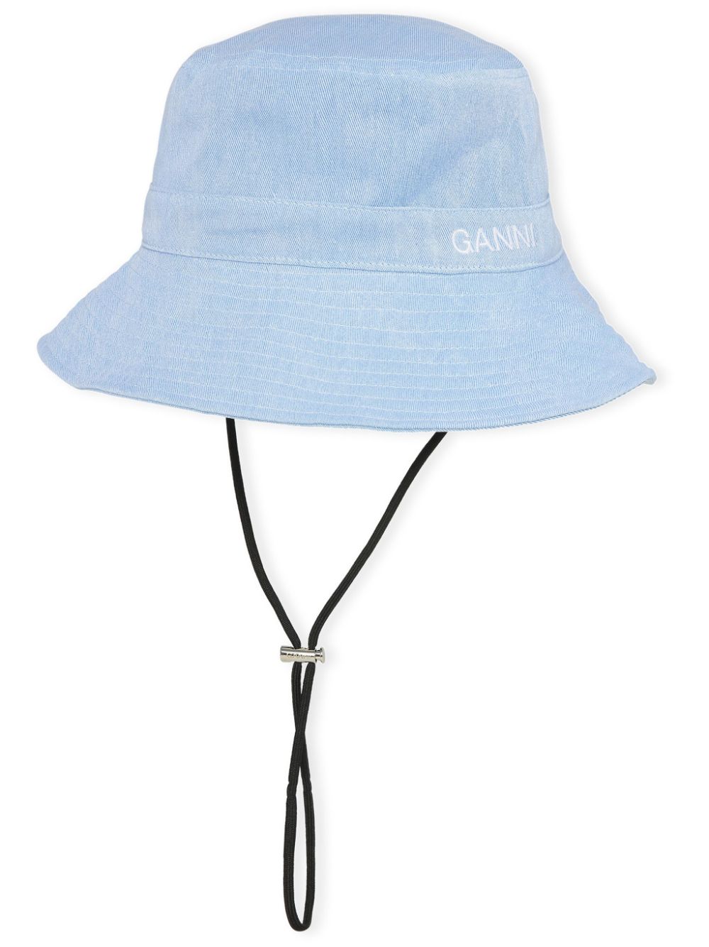 GANNI logo-embroidered denim bucket hat - Blue von GANNI