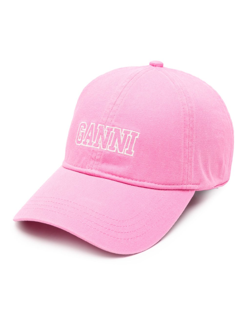 GANNI logo-embroidered organic cotton cap - Pink von GANNI