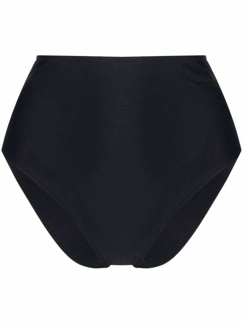GANNI logo-print detail bikini bottoms - Black von GANNI