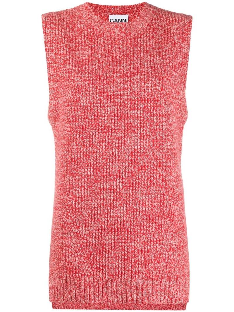 GANNI marled knitted vest top - Pink von GANNI