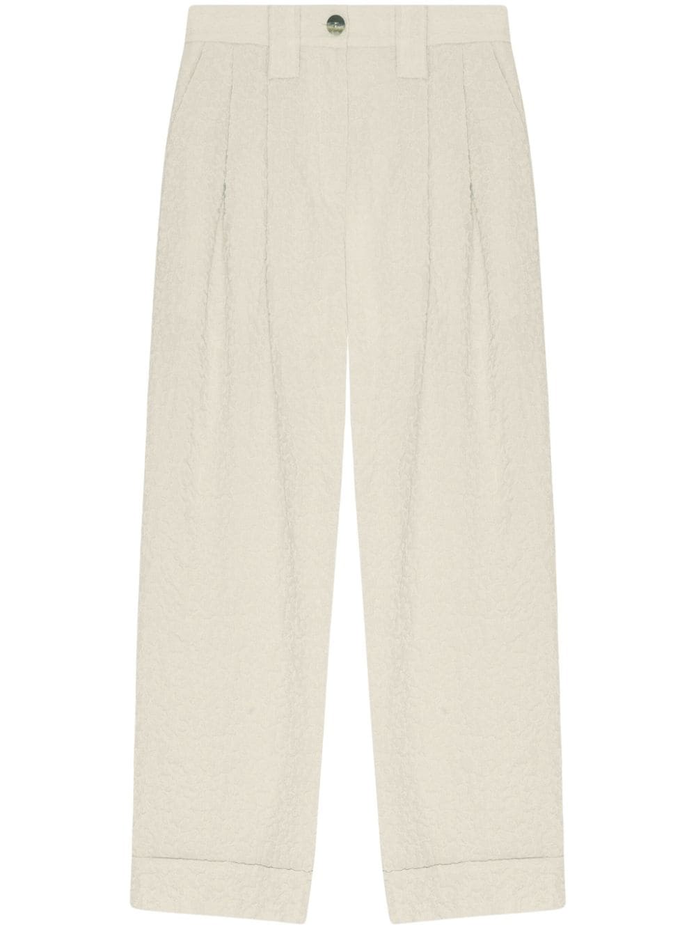 GANNI mid-rise straight-leg tailored trousers - Neutrals von GANNI