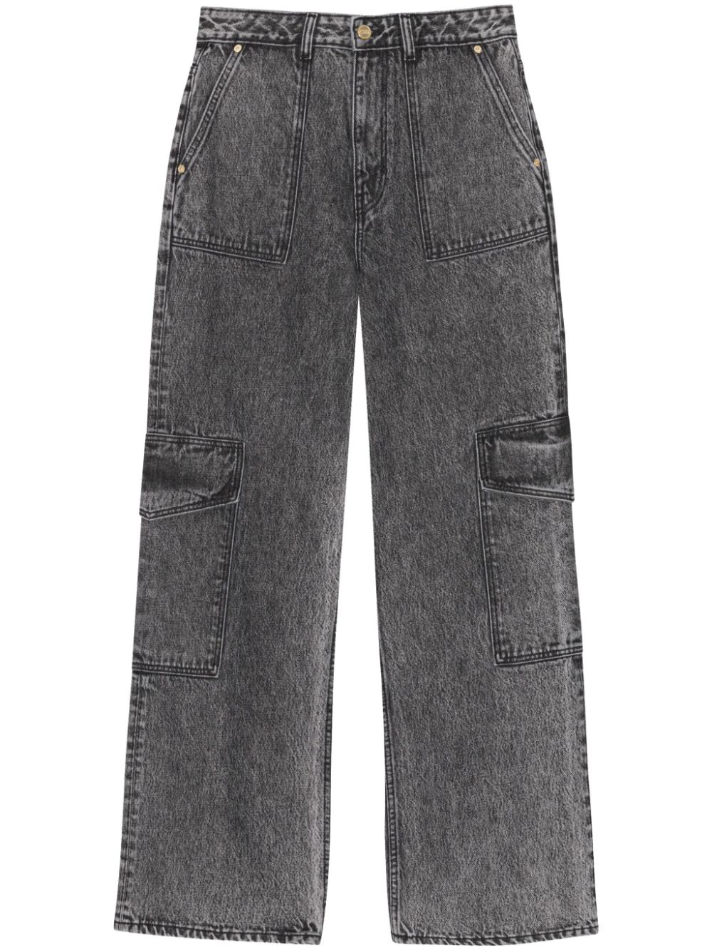 GANNI mid-rise wide-leg jeans - Grey von GANNI
