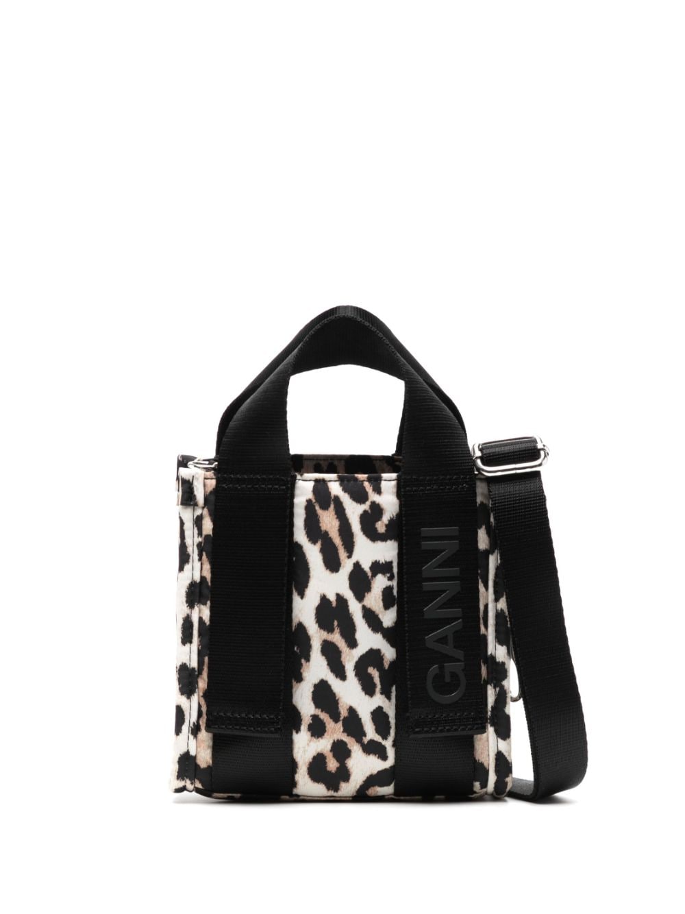 GANNI mini leopard-print tote bag - Black von GANNI