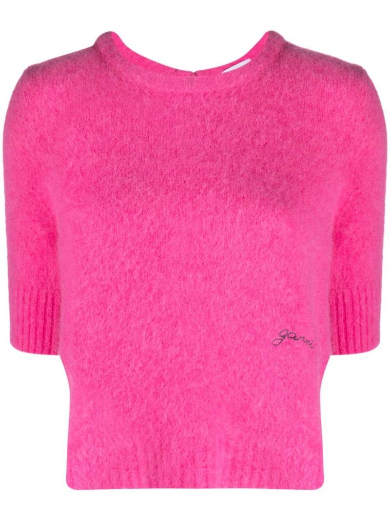 GANNI open-back brushed jumper - Pink von GANNI