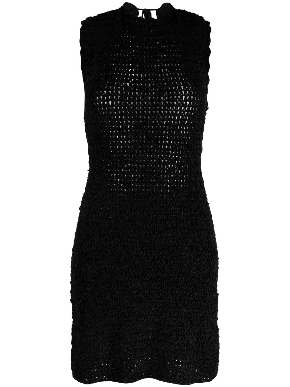 GANNI open-back crochet minidress - Black von GANNI