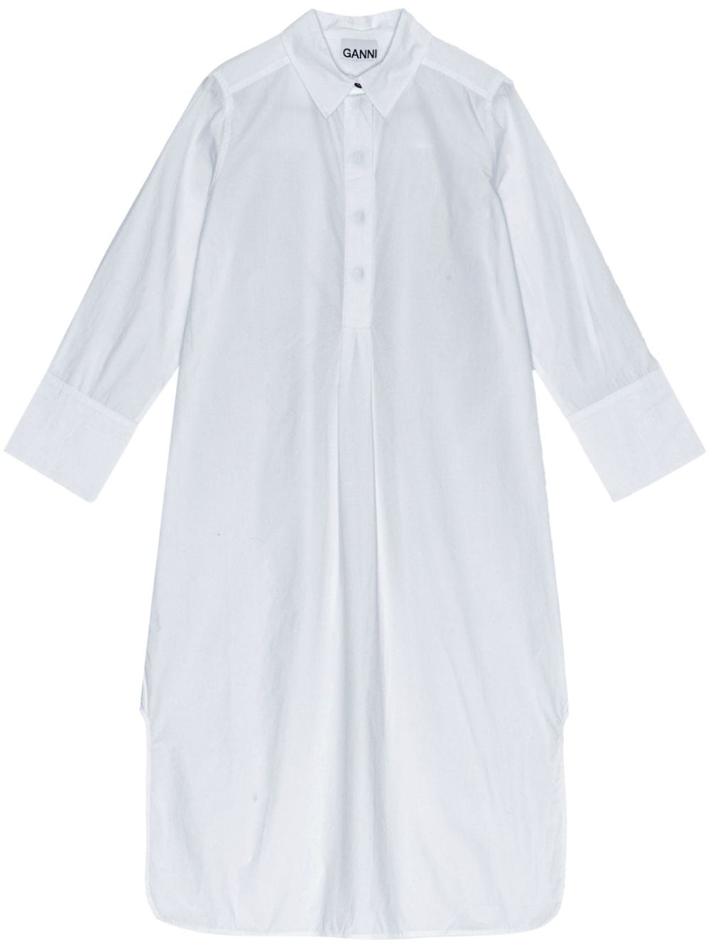 GANNI organic cotton poplin shirtdress - White von GANNI