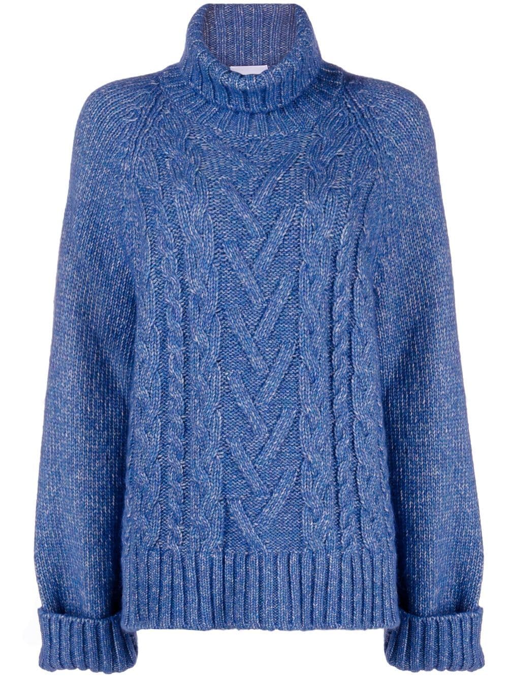 GANNI oversized cable-knit jumper - Blue von GANNI