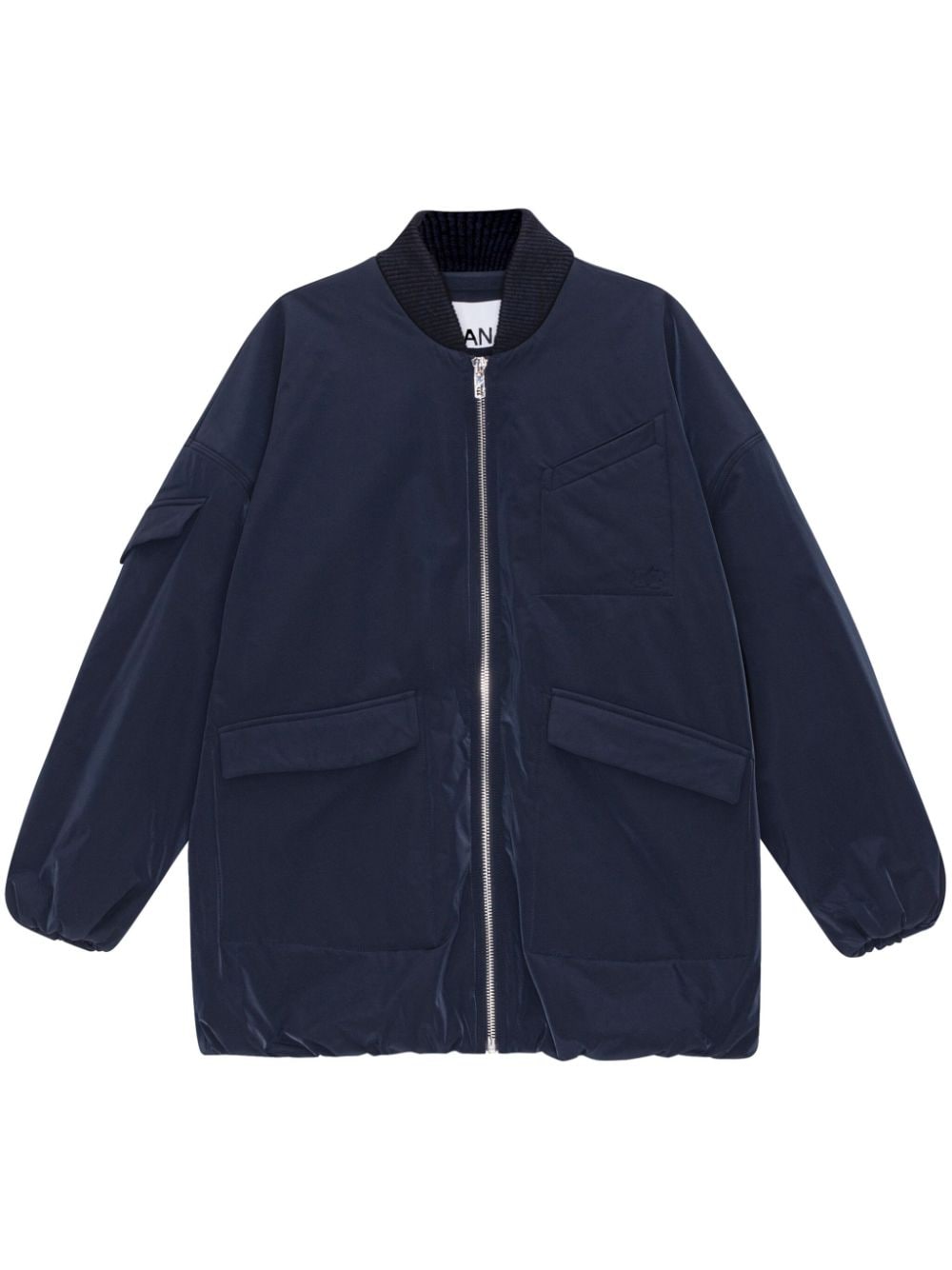 GANNI oversized multiple-pocket bomber jacket - Blue von GANNI