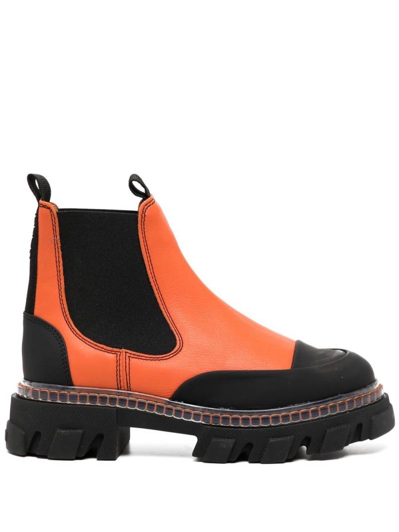 GANNI panelled ankle boots - Orange von GANNI
