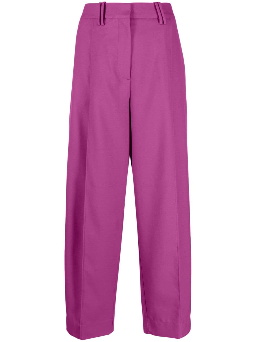 GANNI pleated straight-leg trousers - Purple von GANNI