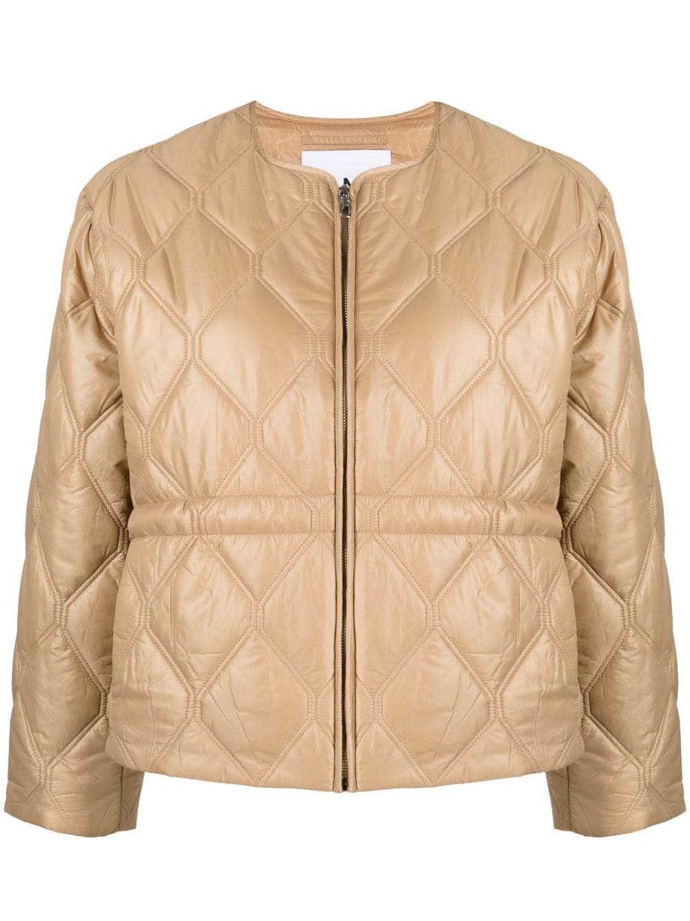 GANNI quilted zip-up jacket - Brown von GANNI