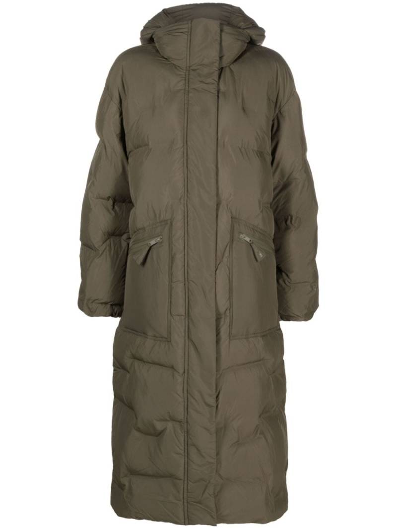 GANNI recycled-polyamide hooded coat - Green von GANNI