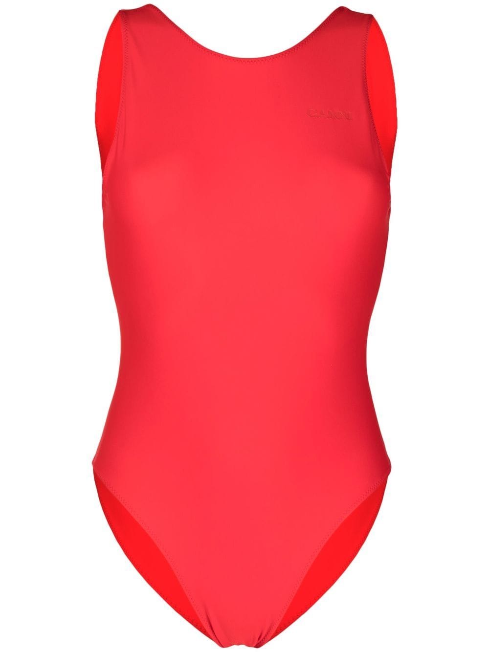 GANNI recycled scoop-back swimsuit - Red von GANNI