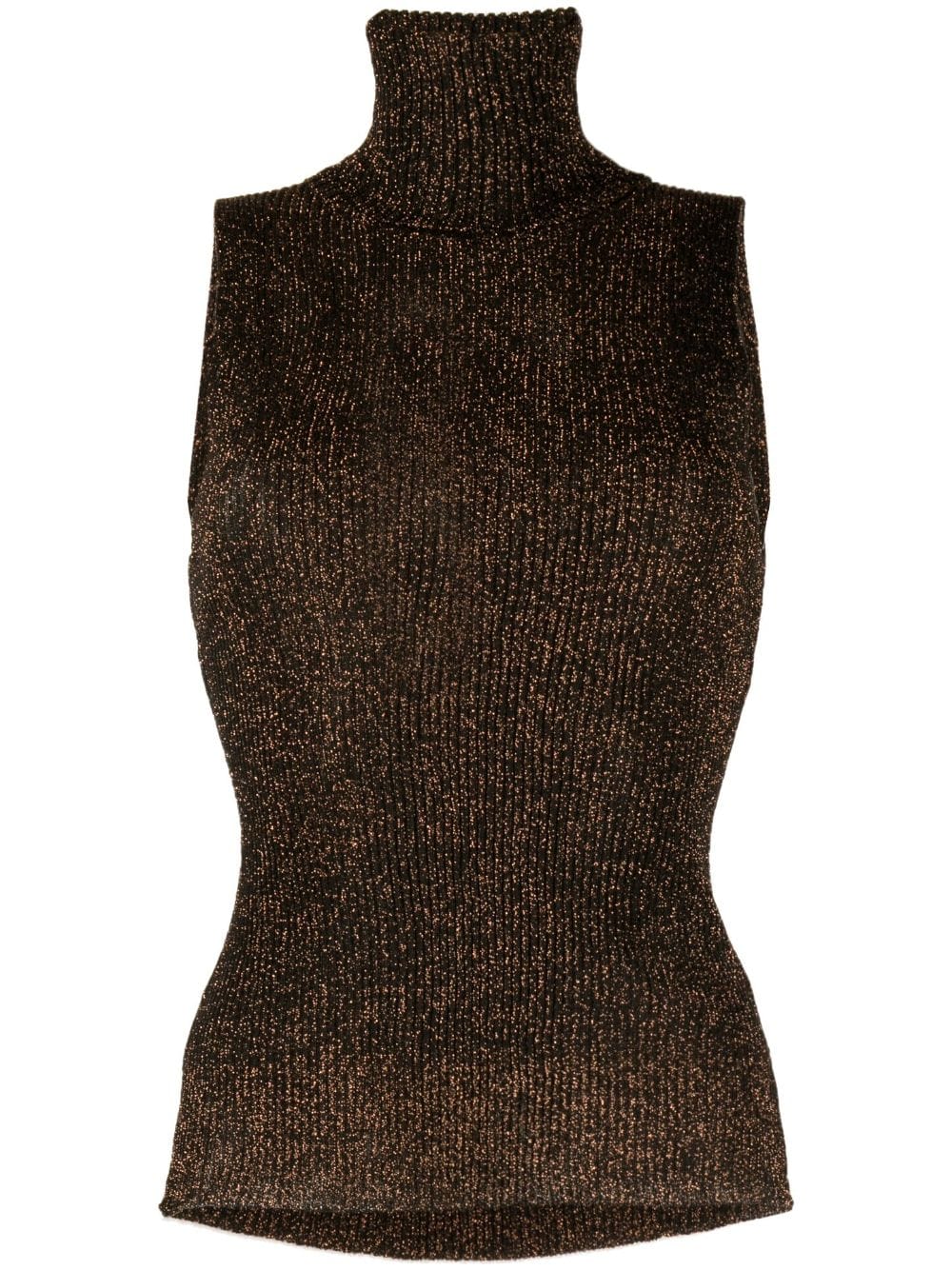 GANNI roll-neck knitted top - Brown von GANNI