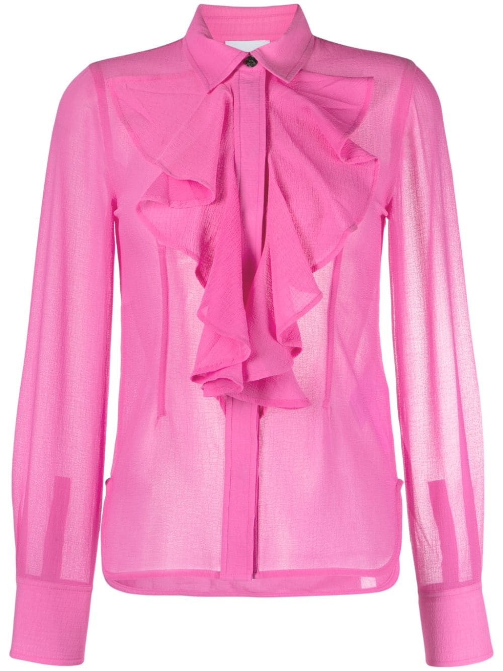 GANNI ruffled chiffon shirt - Pink von GANNI