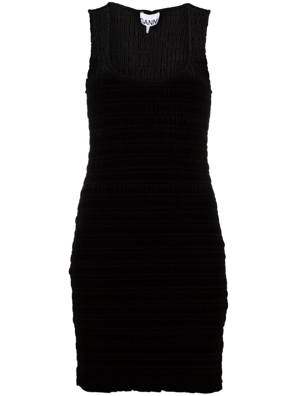 GANNI scoop-neck sleeveless dress - Black von GANNI