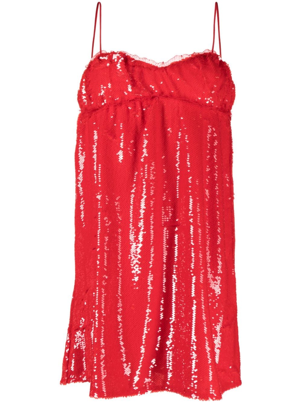 GANNI sequinned sleeveless minidress - Red von GANNI