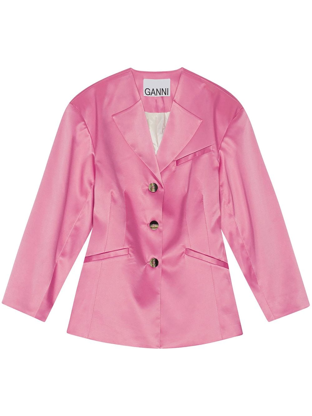 GANNI single-breasted blazer - Pink von GANNI