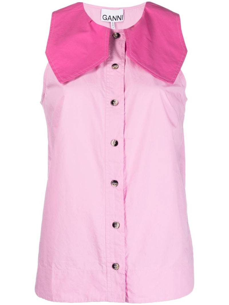 GANNI sleeveless button-front vest - Pink von GANNI