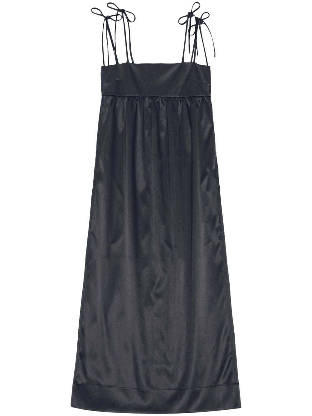 GANNI sleeveless satin maxi dress - Black von GANNI