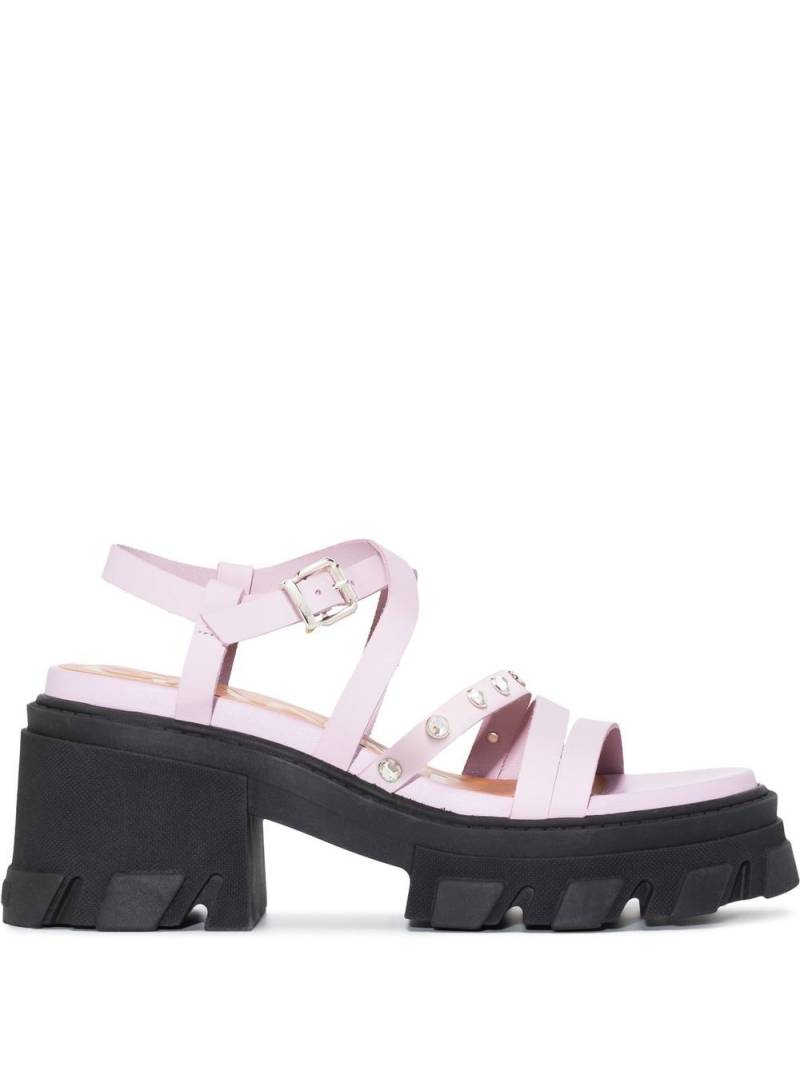 GANNI strap-detail ridged-sole sandals - Pink von GANNI