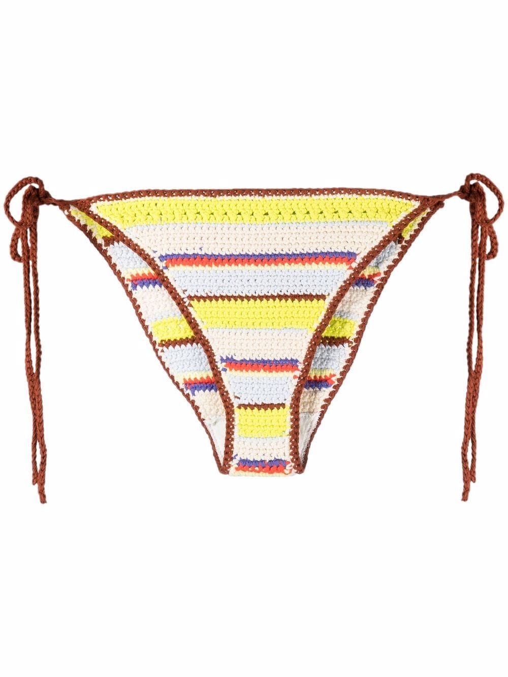 GANNI striped crochet bikini bottoms - Neutrals von GANNI
