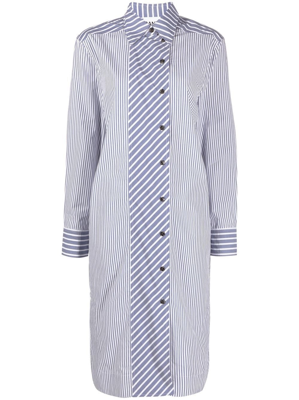 GANNI striped shirt dress - Blue von GANNI