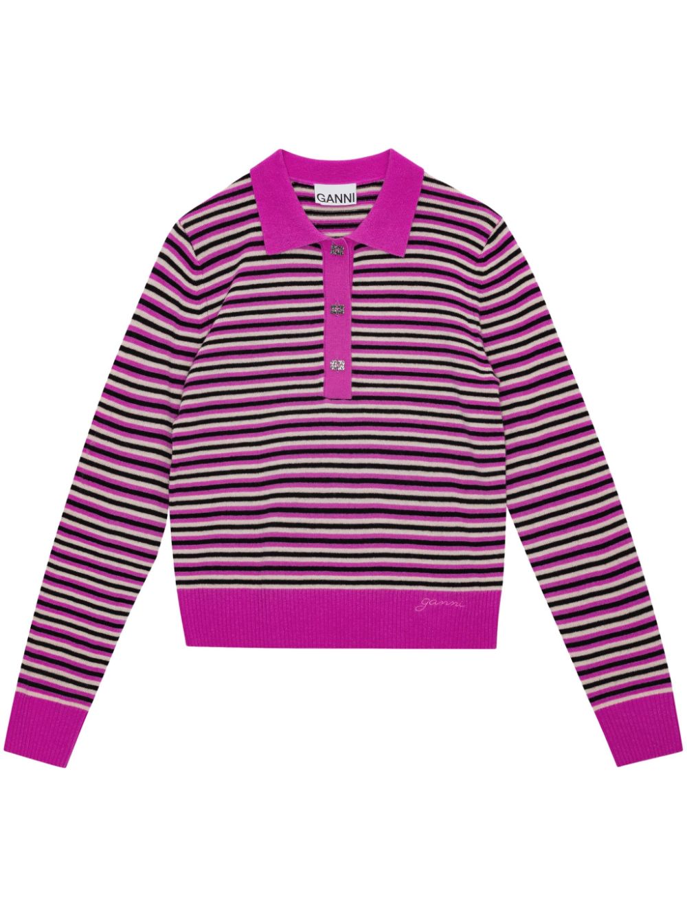 GANNI striped wool-blend jumper - Pink von GANNI