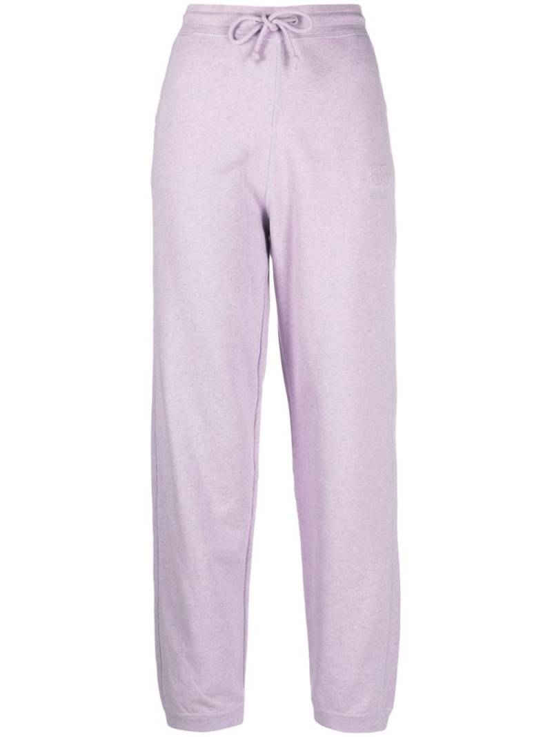 GANNI tapered organic cotton track pants - Purple von GANNI