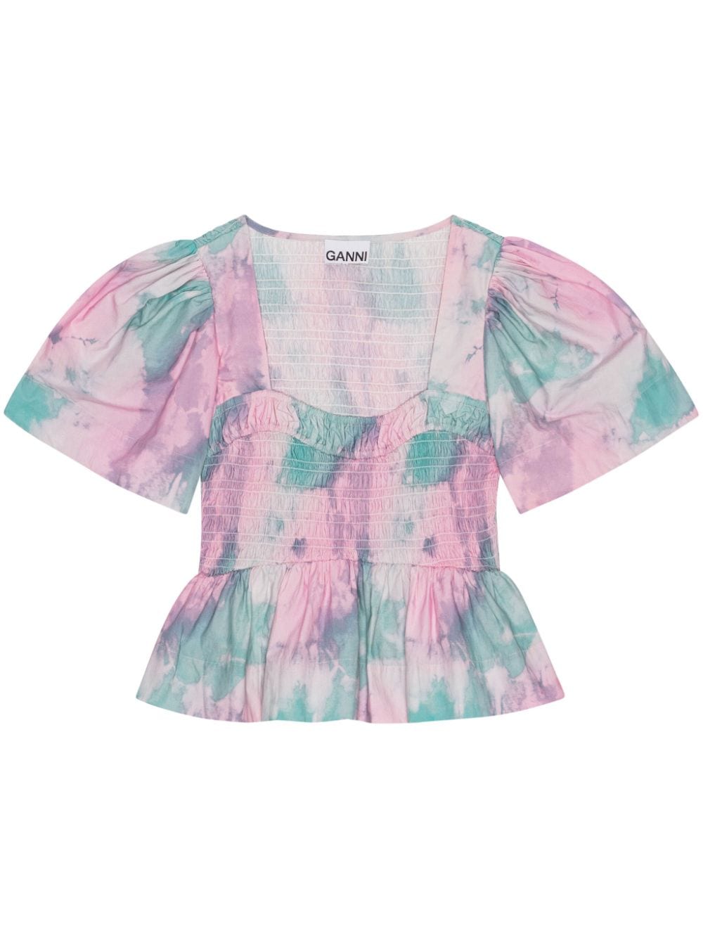 GANNI tie-dye organic cotton blouse - Pink von GANNI