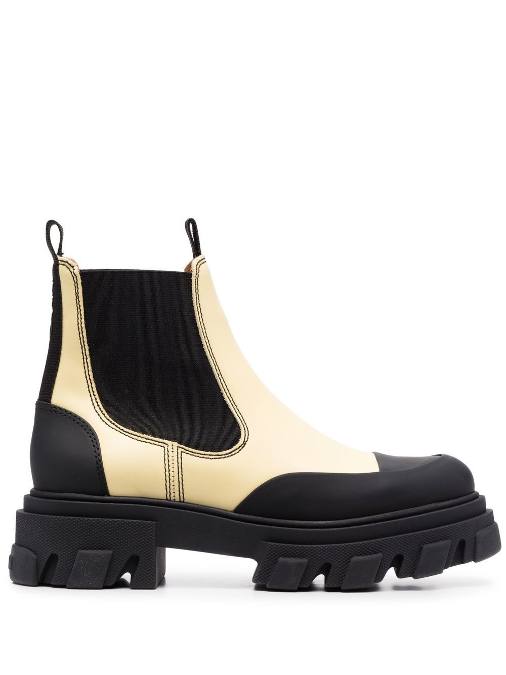 GANNI two-tone leather ankle boots - Yellow von GANNI