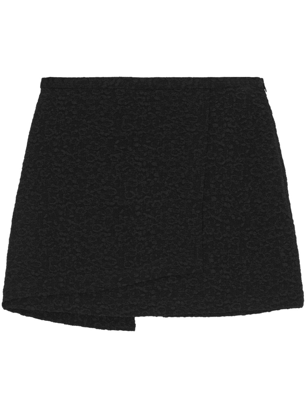 GANNI wrap-design textured miniskirt - Black von GANNI