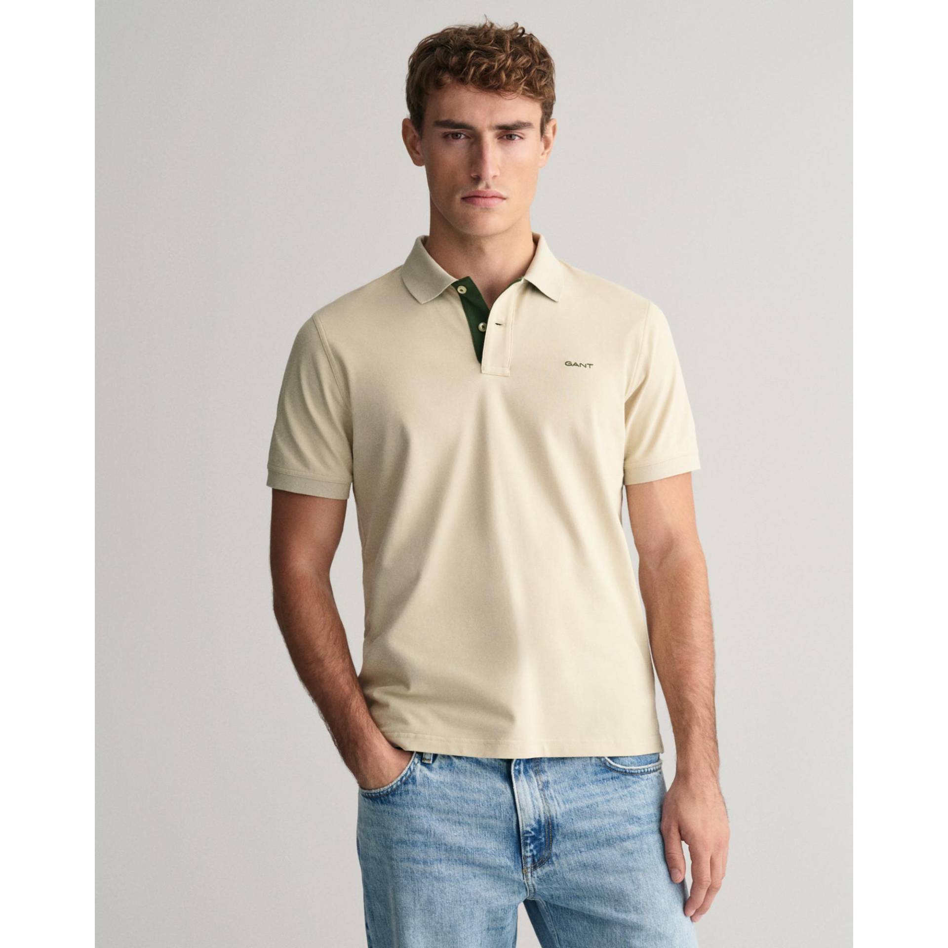 Poloshirt, Kurzarm Herren Beige L von GANT