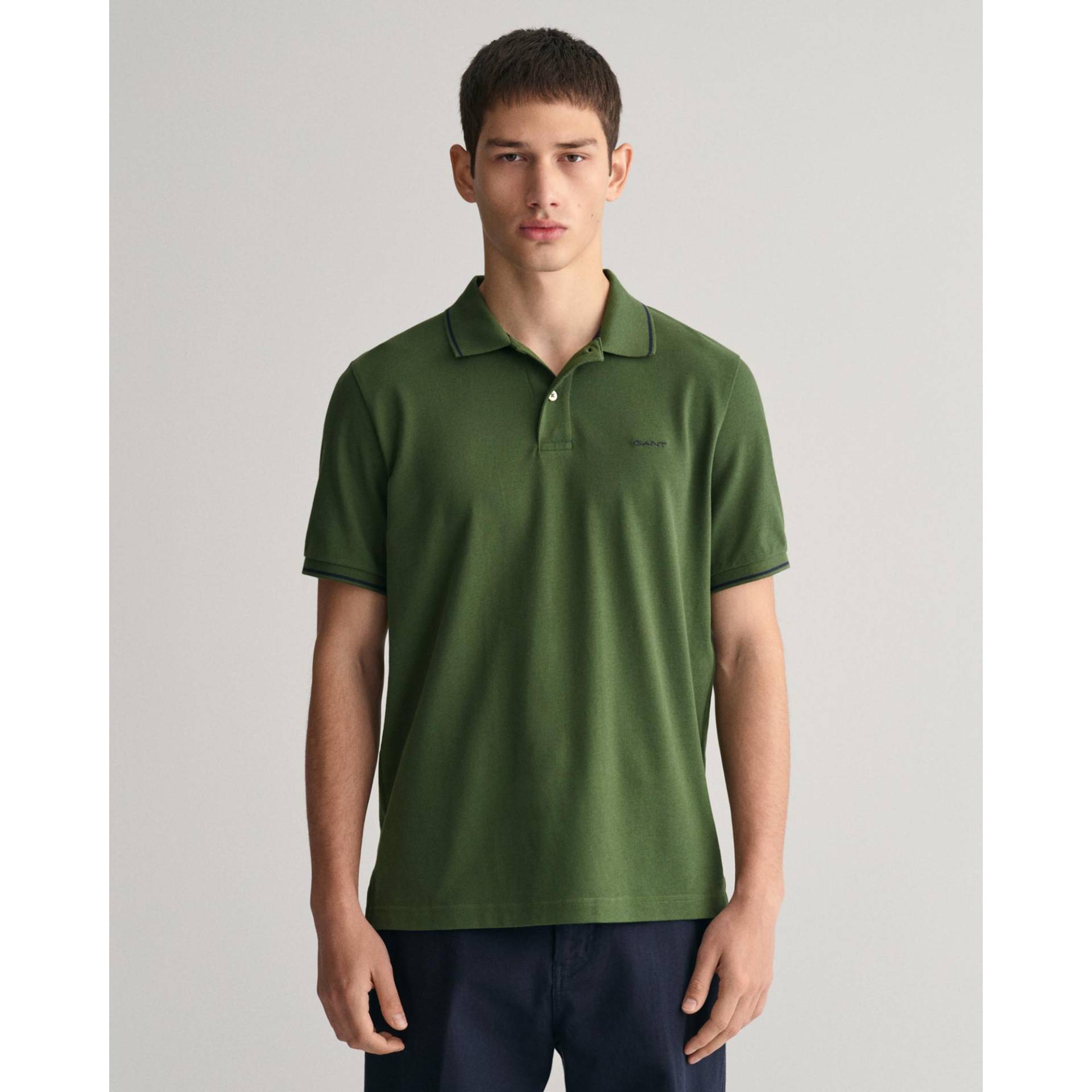 Poloshirt, Kurzarm Herren Grün L von GANT