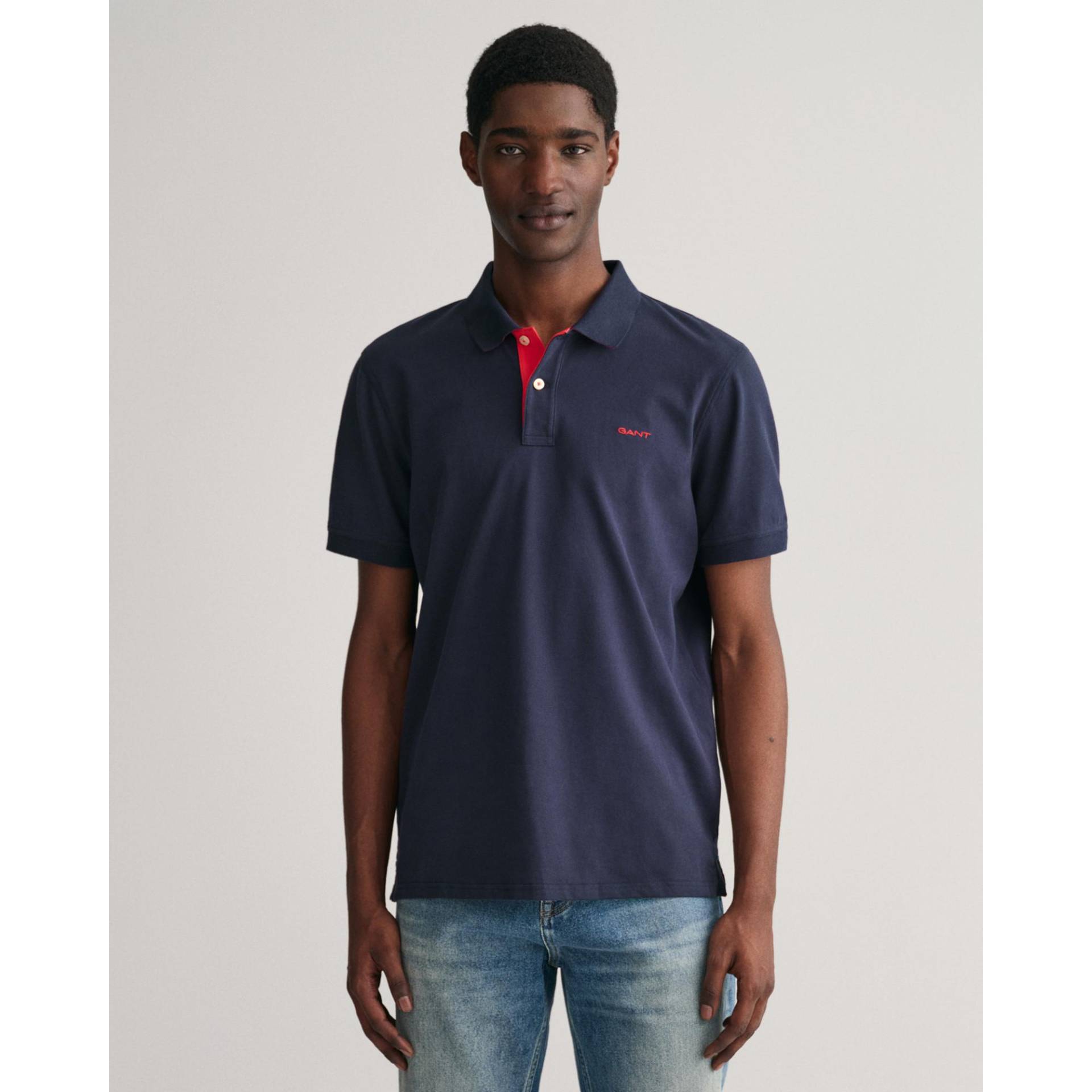 Poloshirt, Kurzarm Herren Marine L von GANT