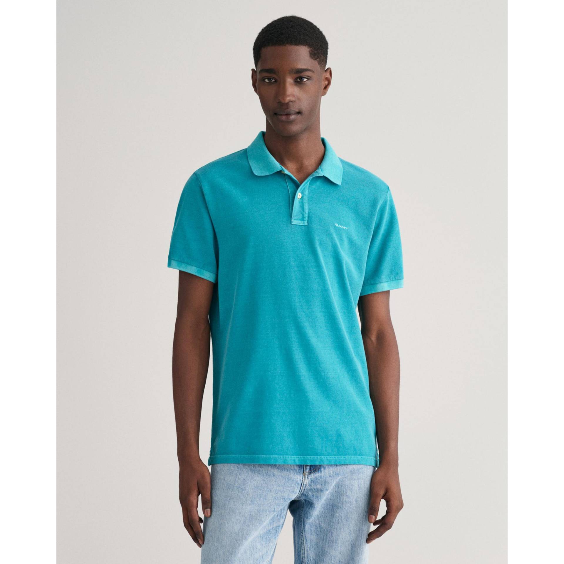 Poloshirt, Kurzarm Herren Türkisblau S von GANT