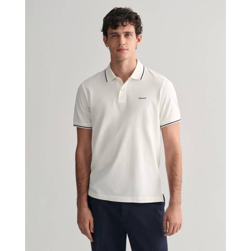 Poloshirt, Kurzarm Herren Weiss L von GANT