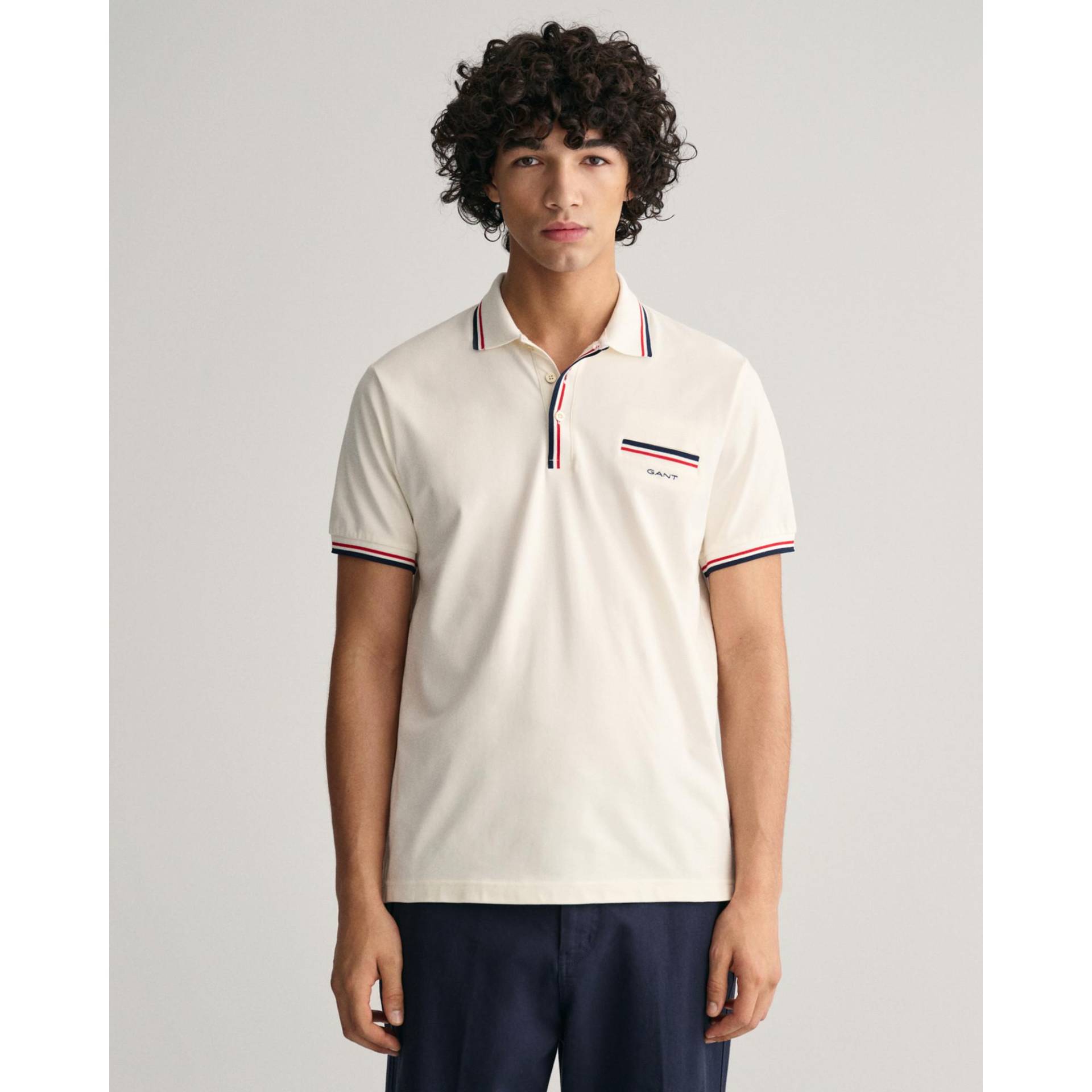 Poloshirt, Kurzarm Herren Weiss L von GANT