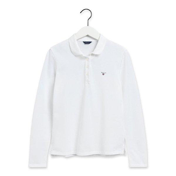 Poloshirt, Langarm Damen Weiss L von GANT