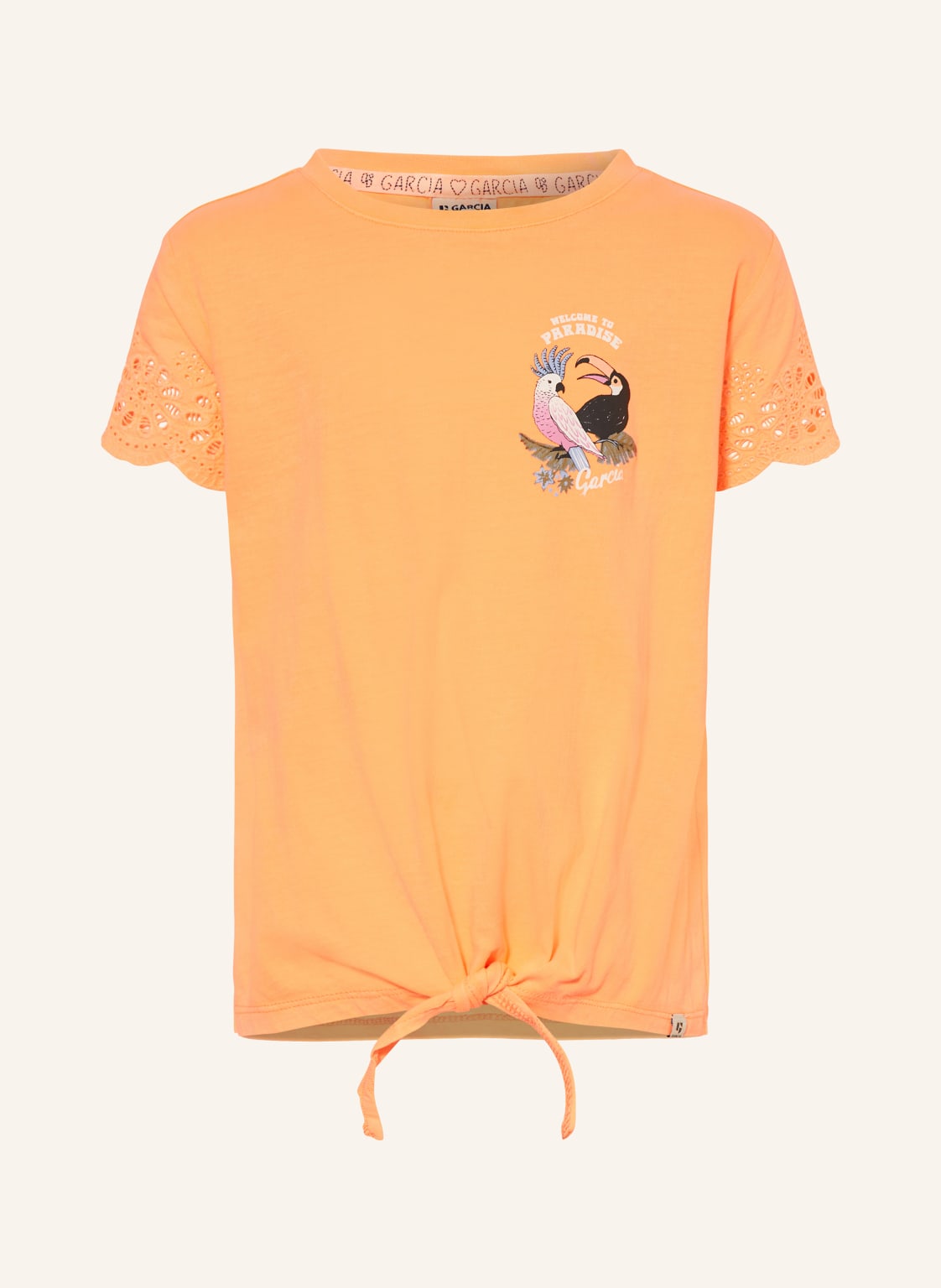 Garcia T-Shirt Mit Lochspitze orange von GARCIA