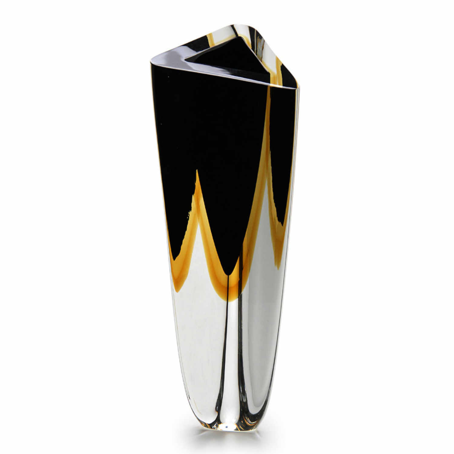 Triangle 3 Vase, Farbe schwarz-bernstein von GARDECO