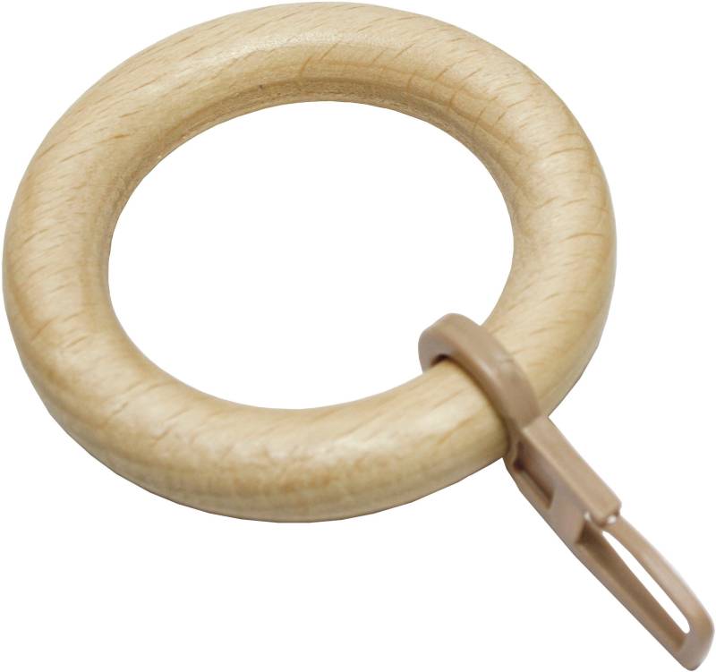 GARDINIA Gardinenring »Lugano Holz«, (10 St.), Serie Gardinenstangen-Set Lugano Classic Ø 28 mm von GARDINIA