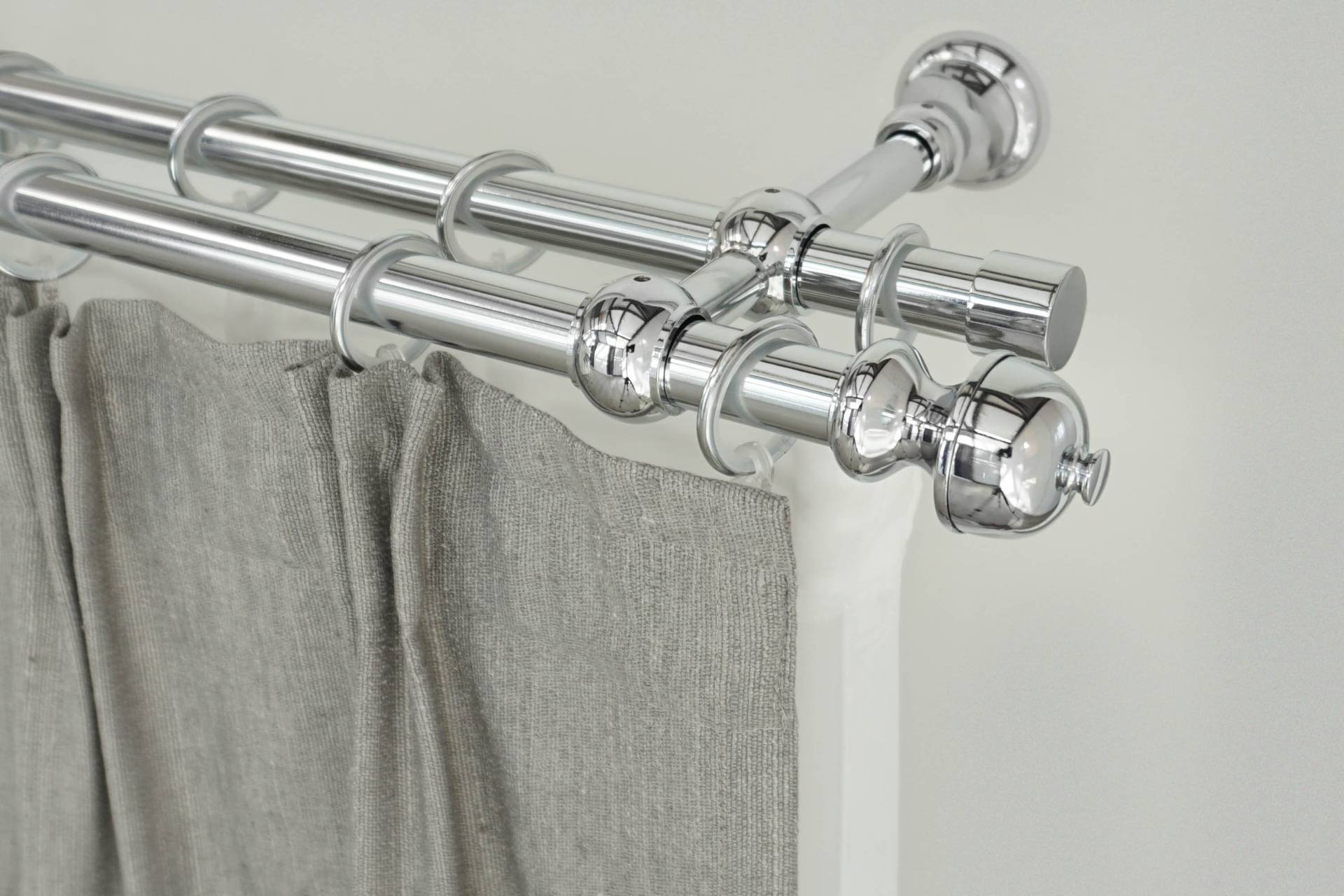 GARESA Gardinenstange »ANDREA«, 2 läufig-läufig, Wunschmasslänge, Vorhanggarnitur, verlängerbar, Endknopf Profil klein, mit Ringen GARESA Gardinenstange »ANDREA«, 2 läufig-läufig, Wunschmasslänge, Vorhanggarnitur, verlängerbar, Endknopf Profil klein, mit Ringen von GARESA