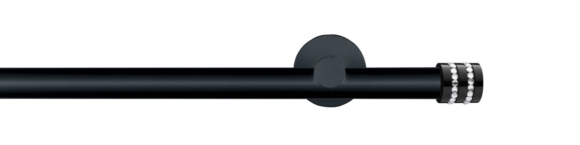 GARESA Gardinenstange »BLACK«, 1 läufig-läufig, Wunschmasslänge, Vorhanggarnitur, Innenlauf, verlängerbar, Endknopf mit Glitzersteinen GARESA Gardinenstange »BLACK«, 1 läufig-läufig, Wunschmasslänge, Vorhanggarnitur, Innenlauf, verlängerbar, Endknopf mit Glitzersteinen von GARESA