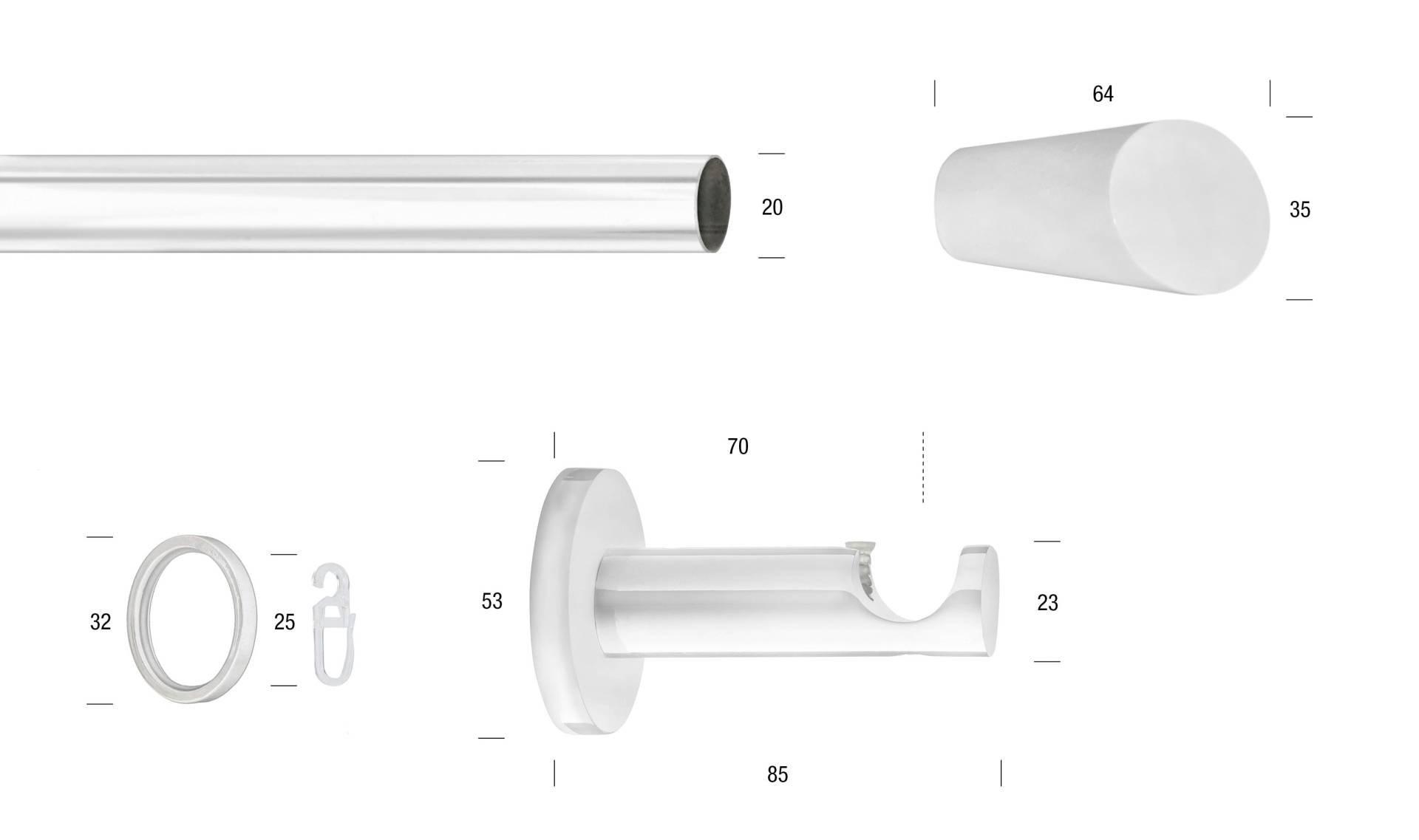 GARESA Gardinenstange »WHITE«, 1 läufig-läufig, Wunschmasslänge, Vorhanggarnitur, verlängerbar, Wandmontage, Endknopf abgeschrägt GARESA Gardinenstange »WHITE«, 1 läufig-läufig, Wunschmasslänge, Vorhanggarnitur, verlängerbar, Wandmontage, Endknopf abgeschrägt von GARESA