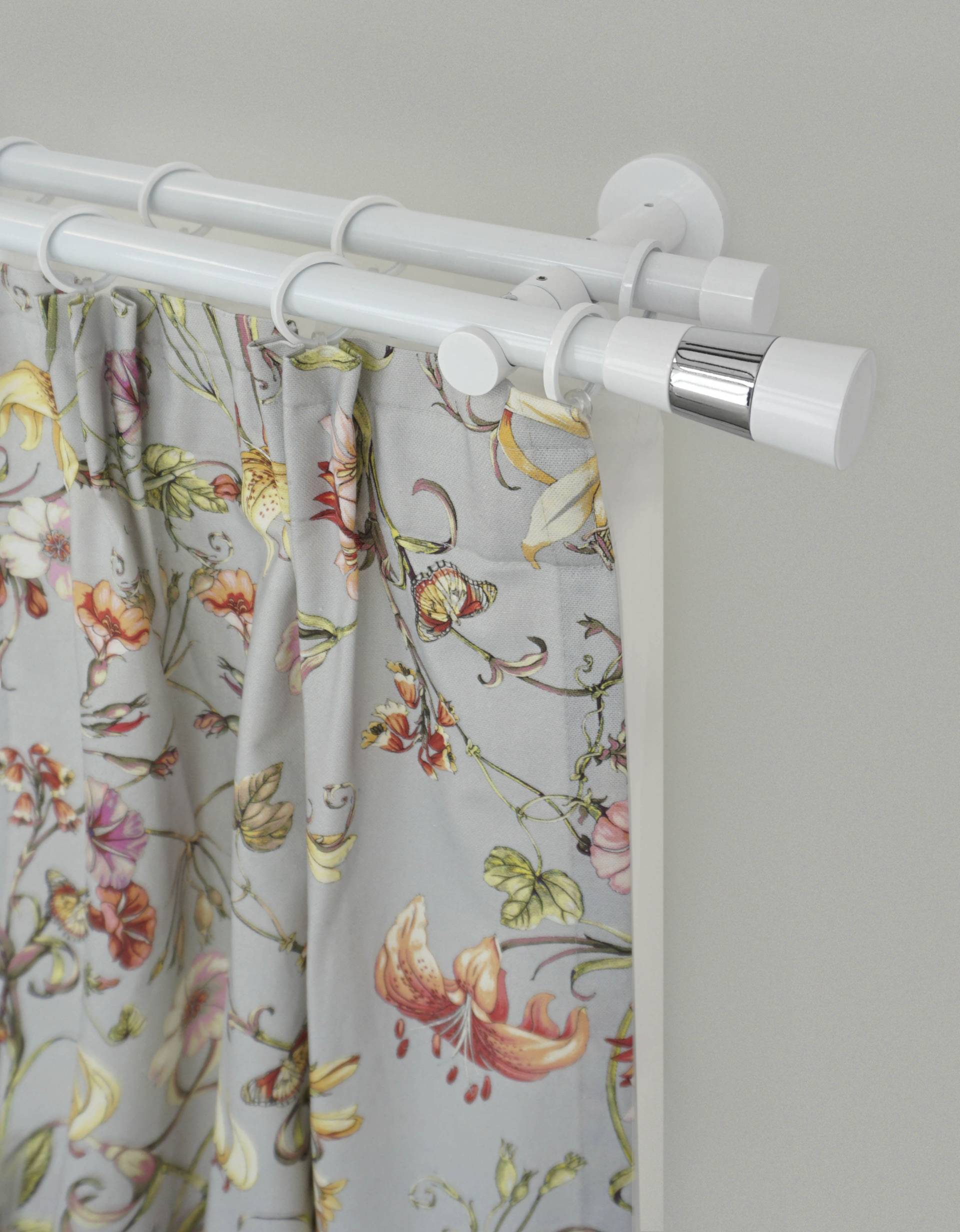 GARESA Gardinenstange »WHITE«, 2 läufig-läufig, Wunschmasslänge, Vorhanggarnitur, verlängerbar, Wandmontage, Endknopf 2-farbig GARESA Gardinenstange »WHITE«, 2 läufig-läufig, Wunschmasslänge, Vorhanggarnitur, verlängerbar, Wandmontage, Endknopf 2-farbig von GARESA