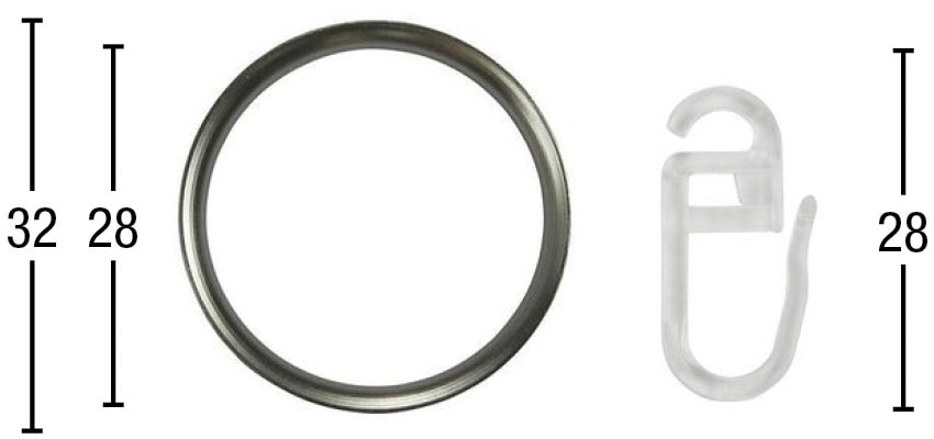 GARESA Gardinenring »Ring mit Haken«, (Set, 20 St., mit Faltenlegehaken), Aluminium von GARESA