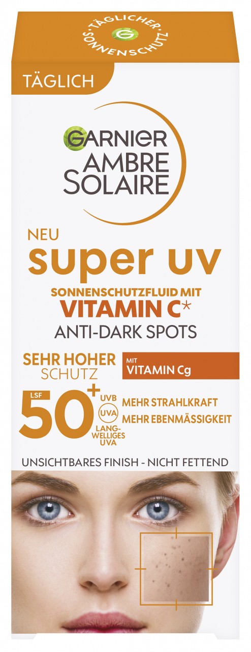 Ambre Solaire - Super UV Sonnenschutzfluid Anti-Dark-Spots mit Vitamin C LSF 50+ von GARNIER