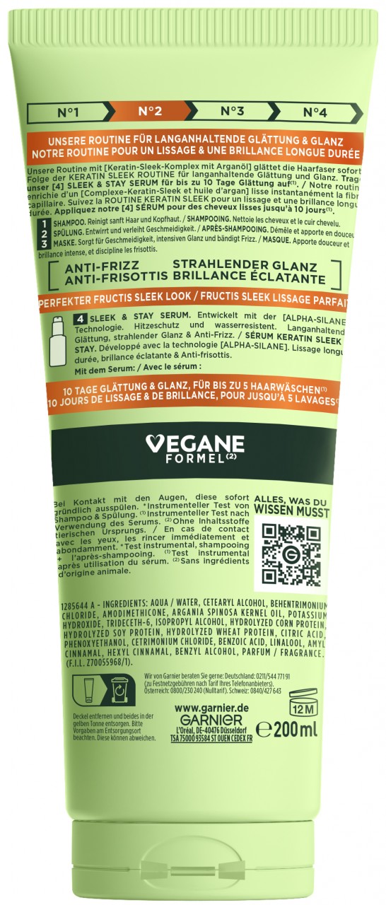 Fructis Sleek - Keratin Sleek Spülung von GARNIER